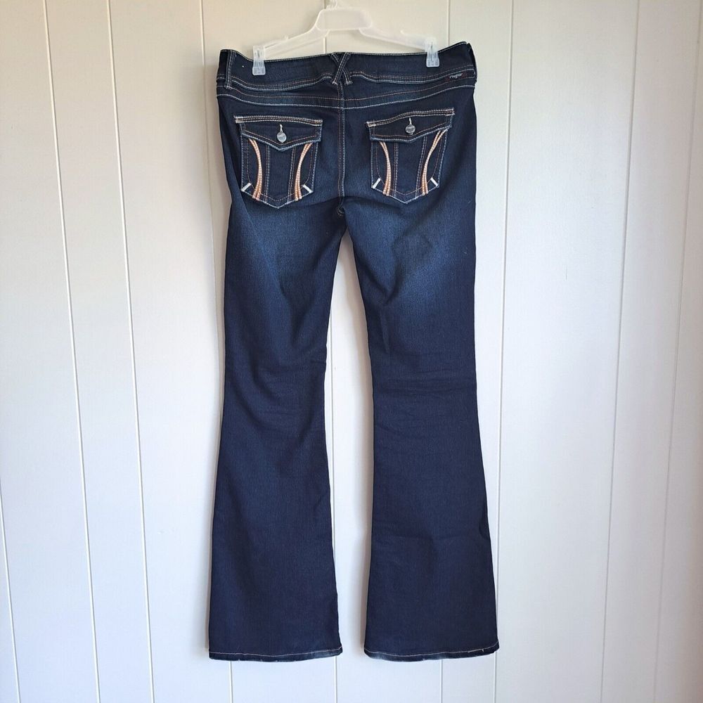 Nice Fragile Size 7 Flap Pocket Boot Cut Denim Da… - image 3